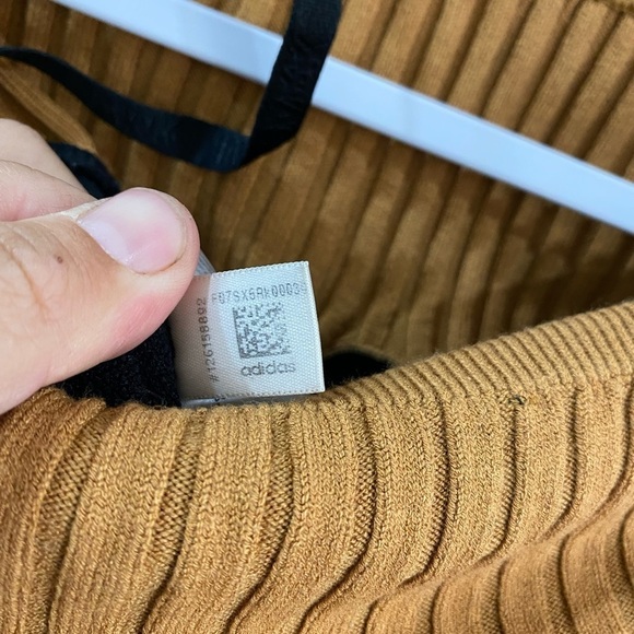 Ivy Park x Adidas Corset Playsuit Black Mesa Drip 2 Ribbed Knit Striped SZ S - Picture 9 of 11